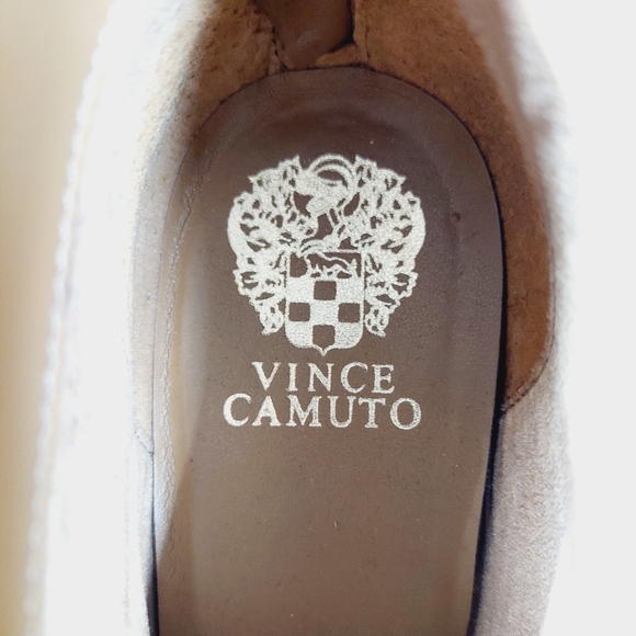 NEW Vince Camuto Grishell Tan Leather Block Heel Ankle Boots i419 - Picture 11 of 13